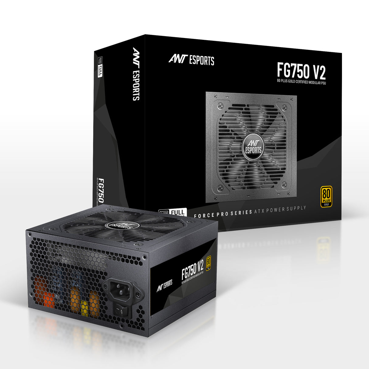 Ant Esports PSU FG750 V2 750W 80+Gold Full Modular Black Power Supply