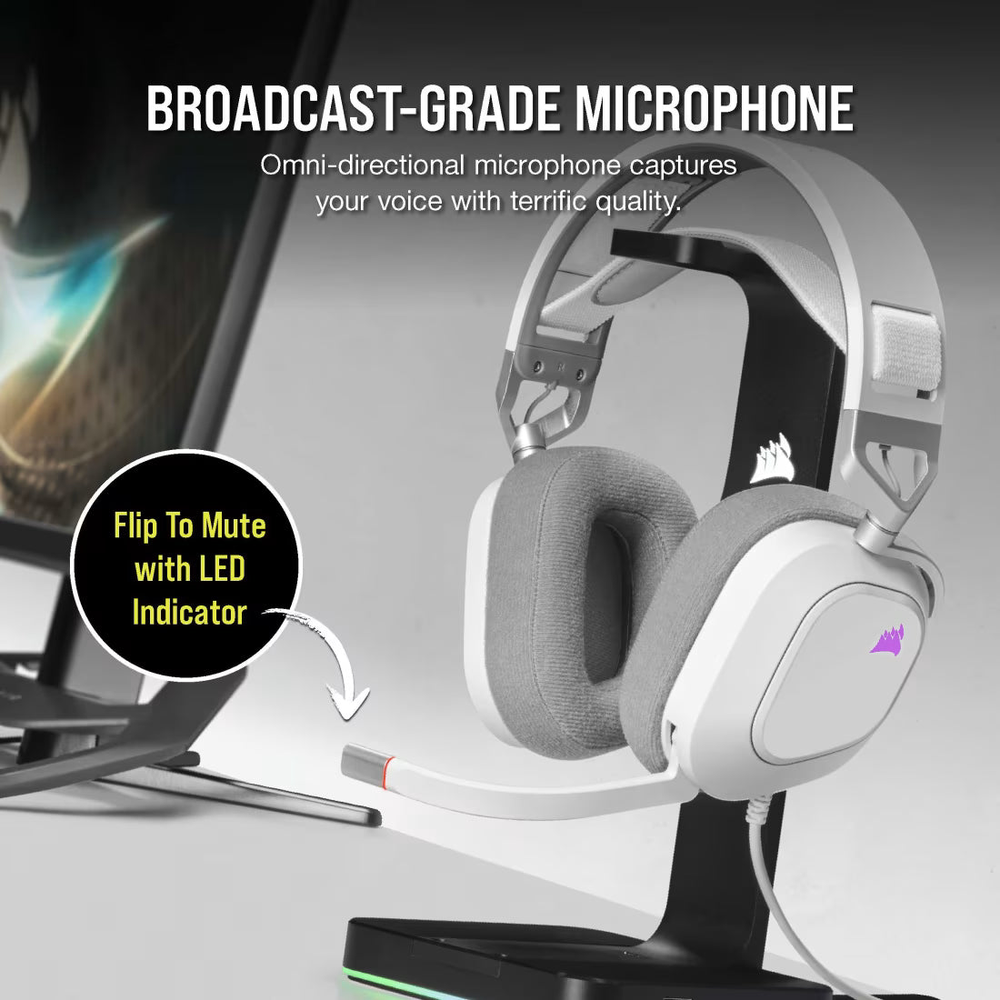 Corsair HS80 RGB USB Wired Gaming Headset White
