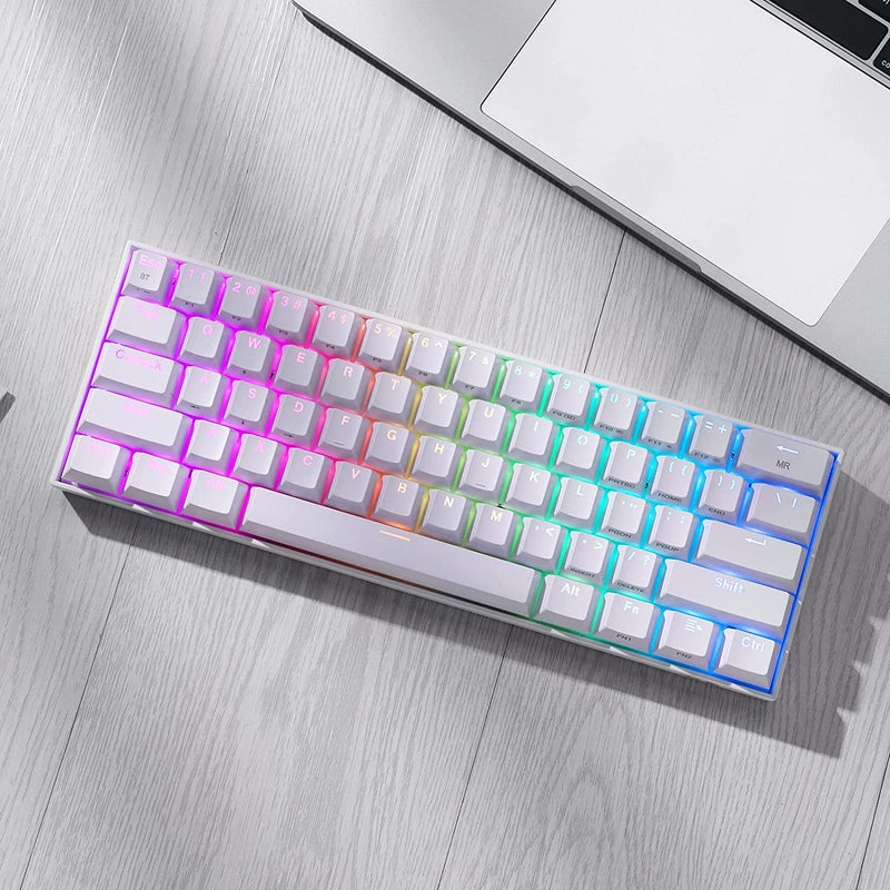 Draconic Pro K530 Pro - 60% Bluetooth+2.4Ghz+wired Mechanical Keyboard White (Red Switch)