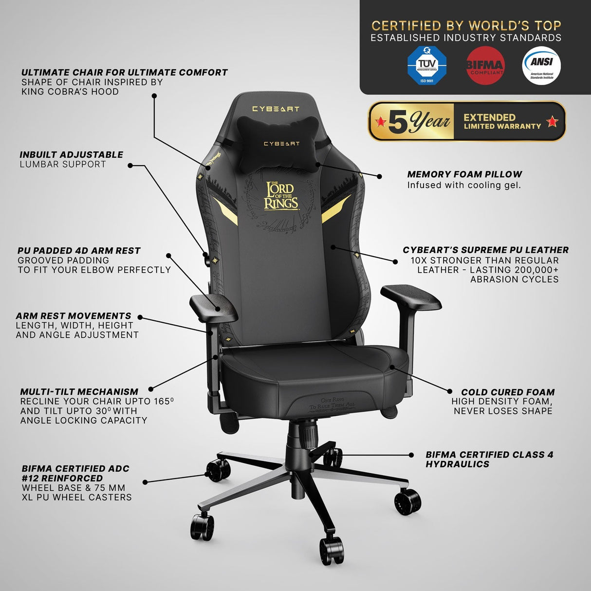 Lord of the Rings (Black Edition) Gaming Chair