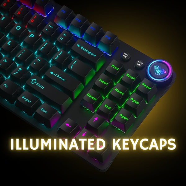 AULA M75 Tri-Mode (2.4G/Bluetooth/Wired) TKL Mechanical Gaming Keyboard With Knob