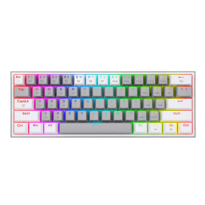 Fizz Pro K616 - 60% Wired+2.4Ghz+BT Mechanical Keyboard Grey and White (Red Switch)