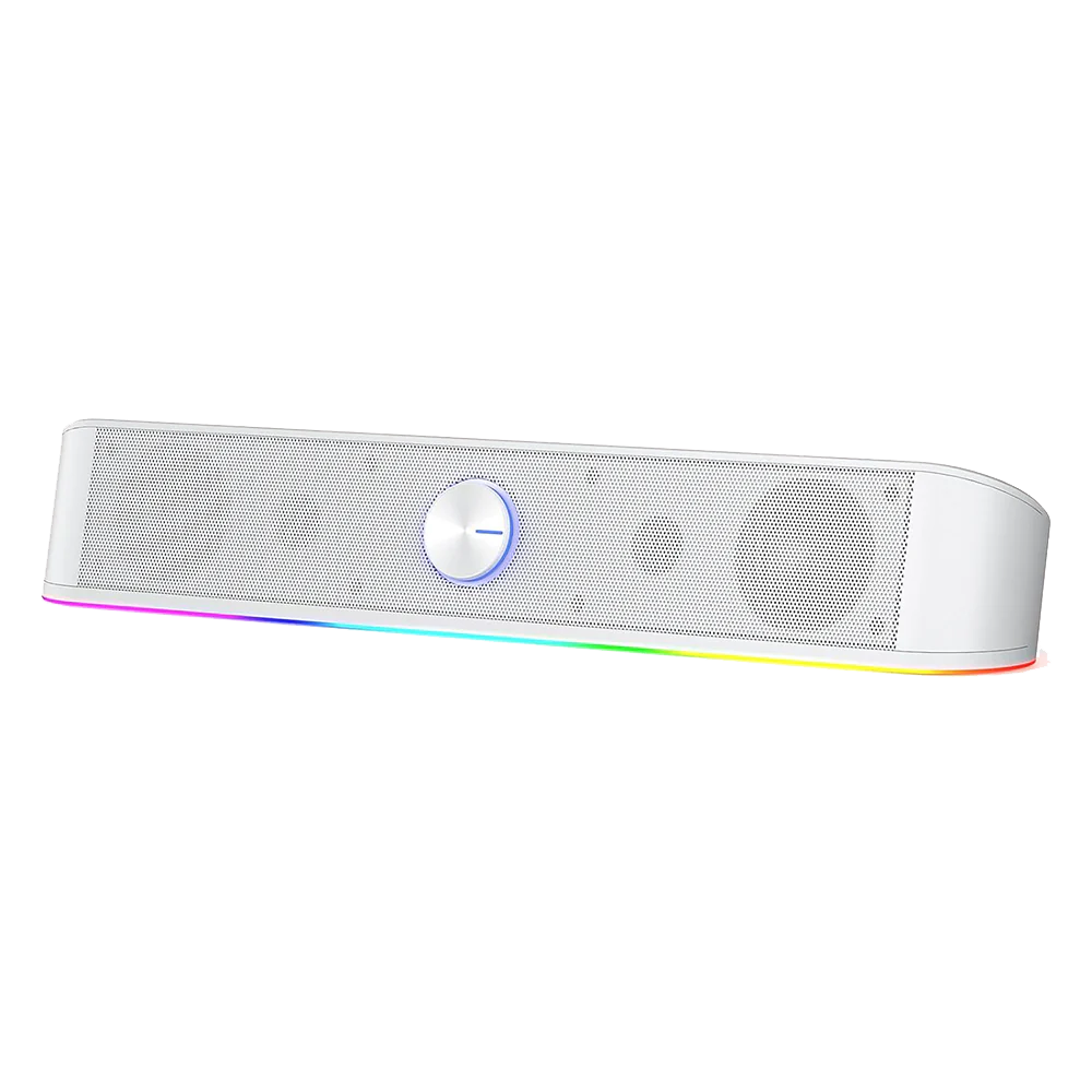 Adiemus GS560 - RGB 2.0 Channel USB Wired Soundbar (White)