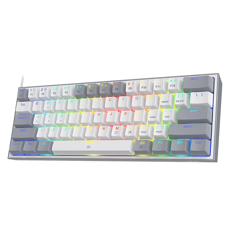 Fizz K617 - 60% Wired Mechanical Keyboard White and Grey (Red Switches)