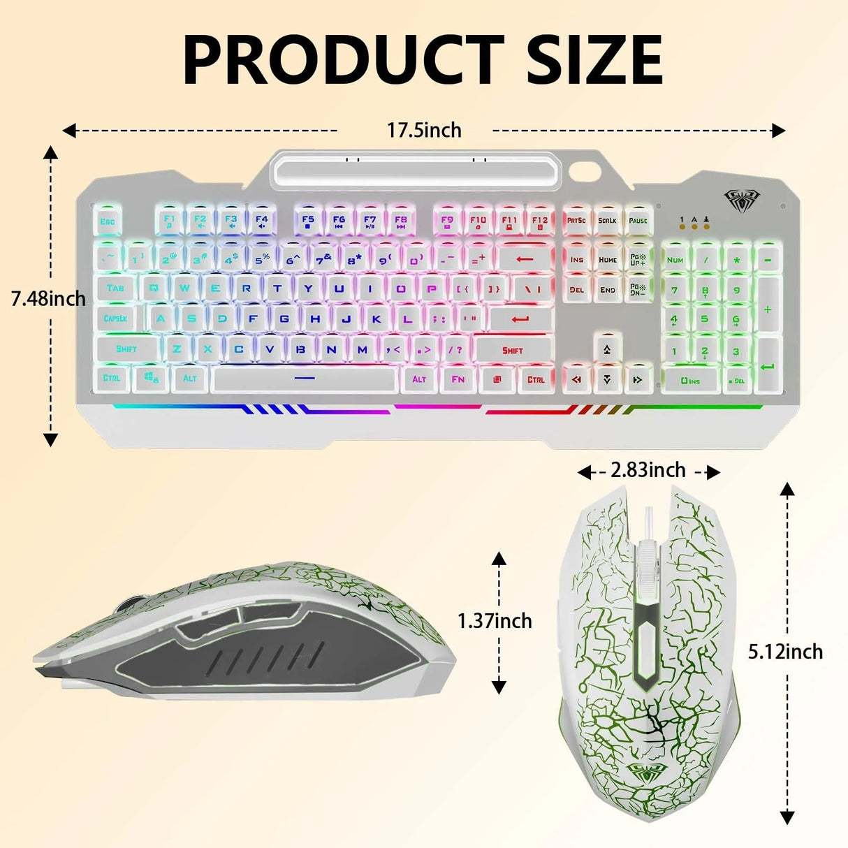 AULA T102 Wired Gaming Keyboard and Mouse Combo(T102W)