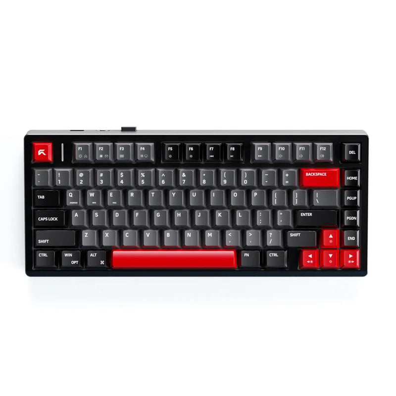 Cybeart X75 Rhino TKL CNC Aluminum Wireless RGB Mechanical Keyboard (Signature Edition- Black/Red/Gray)