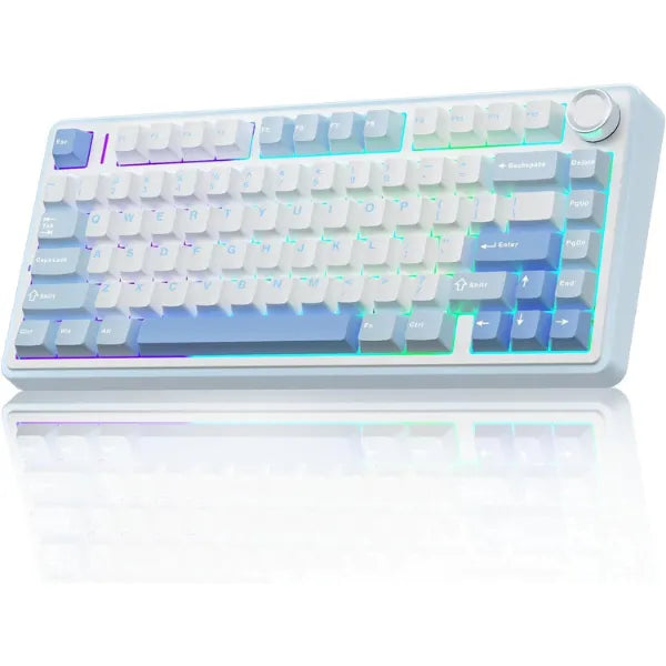 AULA F75 Wireless Trio Mode Mechanical Gaming Keyboard With Knob Sea Blue | Graywood Switch (F75SUW)