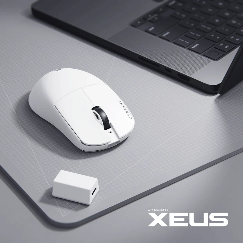 Cybeart Xeus - 8K 39g Ultra-light Tri-Mode Wireless Gaming Mouse - White