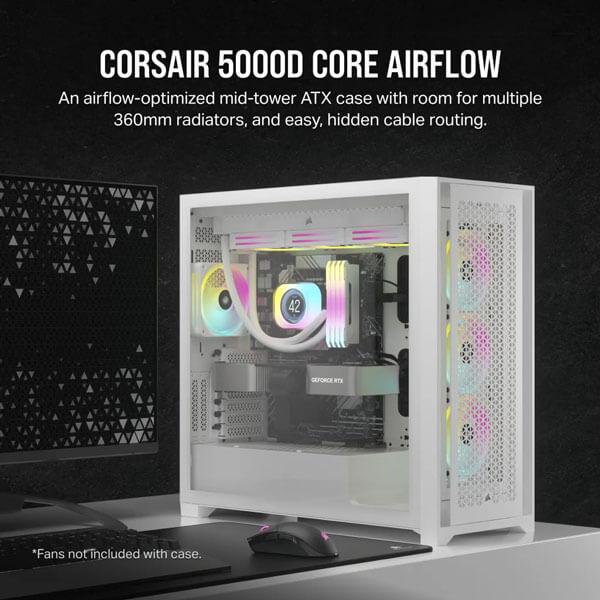 Corsair 5000D Core Airflow (ATX) Mid Tower Cabinet (White)