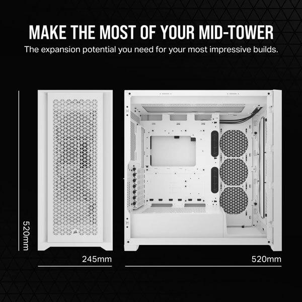 Corsair 5000D Core Airflow (ATX) Mid Tower Cabinet (White)