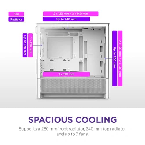 NZXT H3 Flow White M-ATX Mini Tower Case 2025 Edition