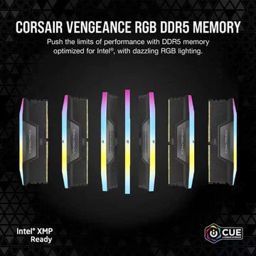 CORSAIR Vengeance RGB 64GB ( 32GBx2 ) 6000MHz DDR5 RAM CL40