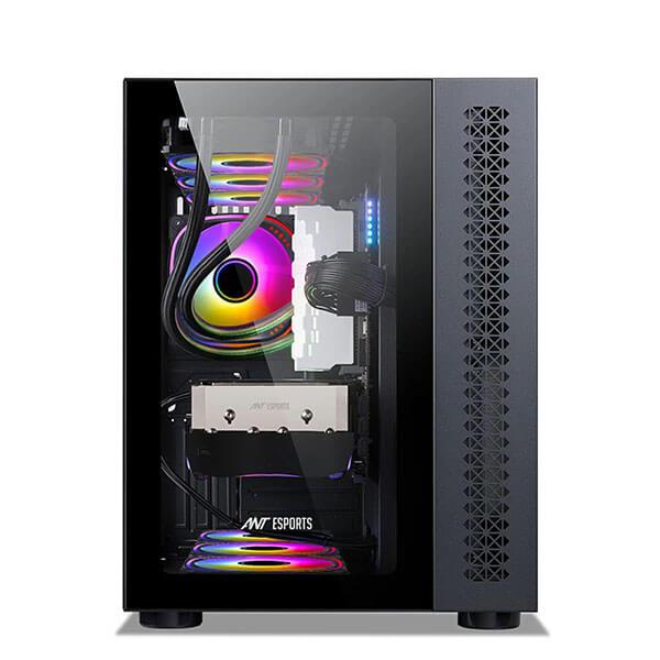 Ant Esports Crystal ARGB (E-ATX) Mid Tower Cabinet (Black)