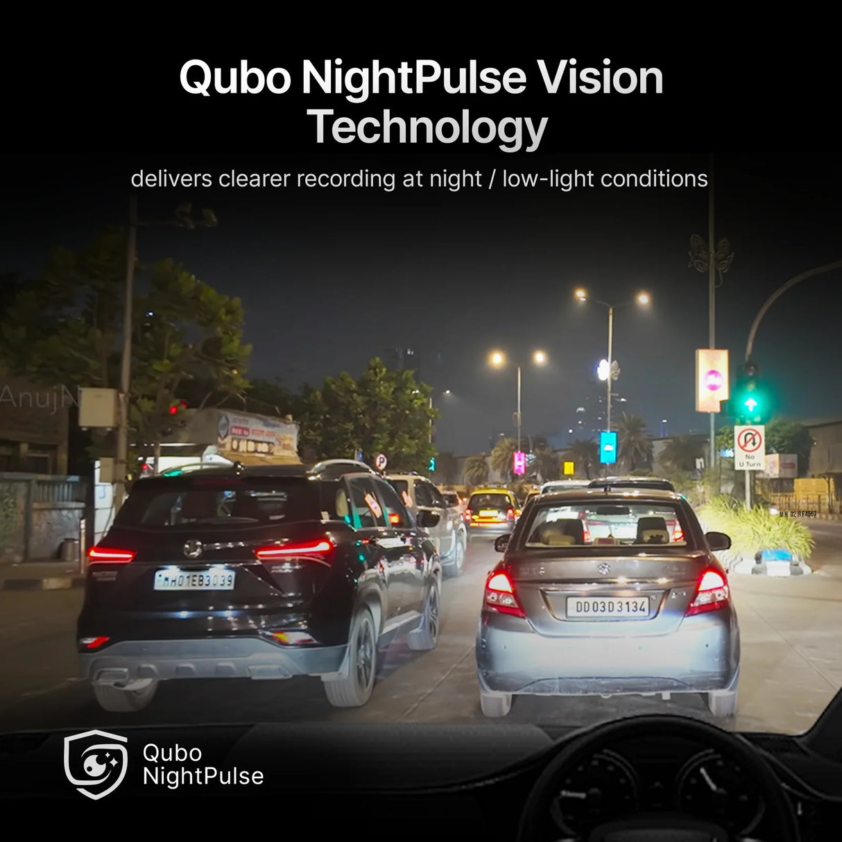 Qubo Smart Dashcam Pro 2.7K & Rear Cam