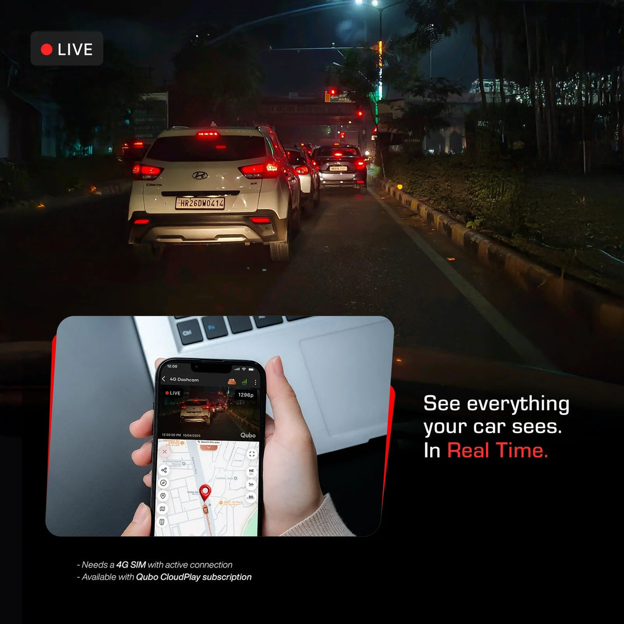 Qubo Dashcam 4G Live