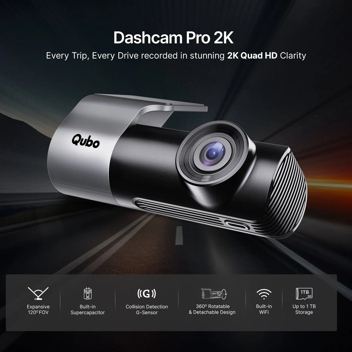 Qubo Dashcam Car Pro 2K