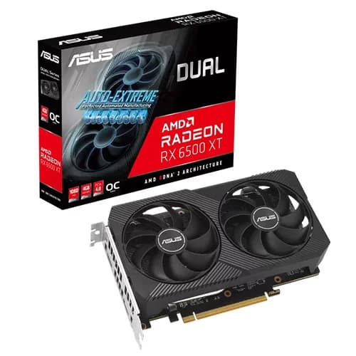 ASUS Dual RX 6500 XT V2 OC 4GB GDDR6 Graphics Card
