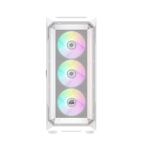 Ant Esports ICE-410TG ARGB (E-ATX) Mid Tower Cabinet (White)