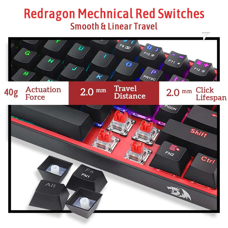 Fizz K617 - 60% Wired Mechanical Keyboard Black (Red Switches)