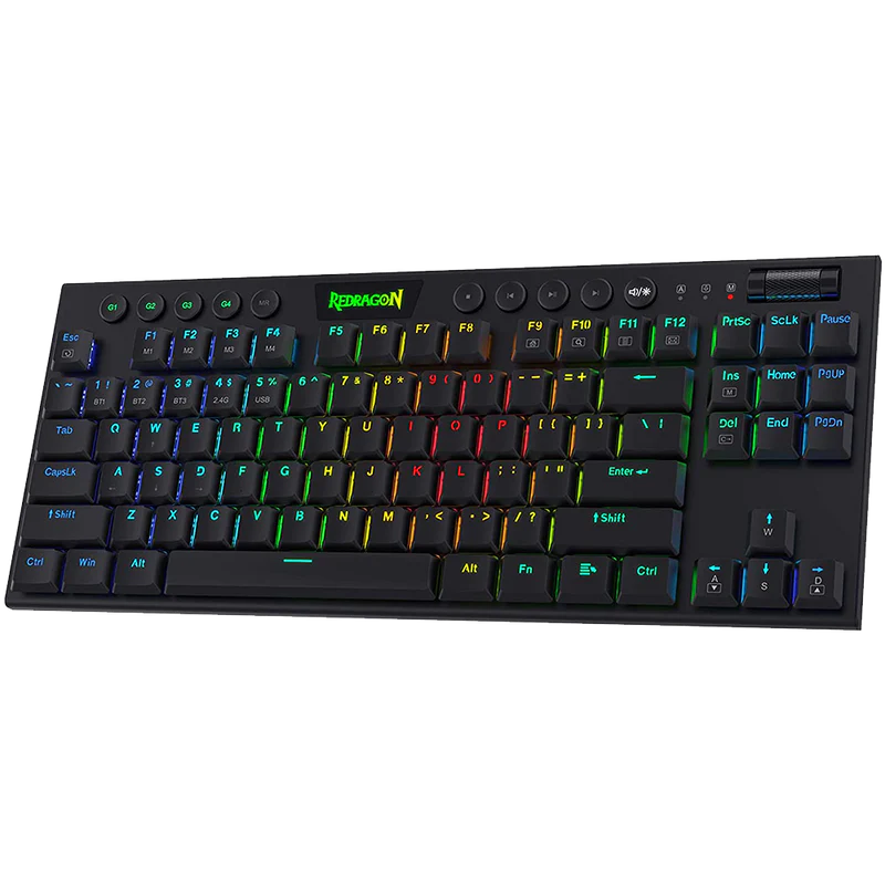 Horus K621 Pro TKL Wired+2.4Ghz+BT Mechanical Keyboard Black (Red Switch)