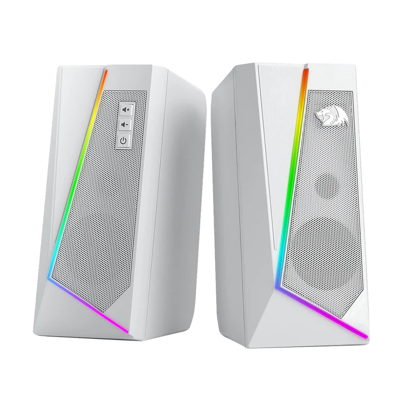 ANVIL GS520 - RGB 2.0 Channel Gaming Wired Desktop Speakers (White)