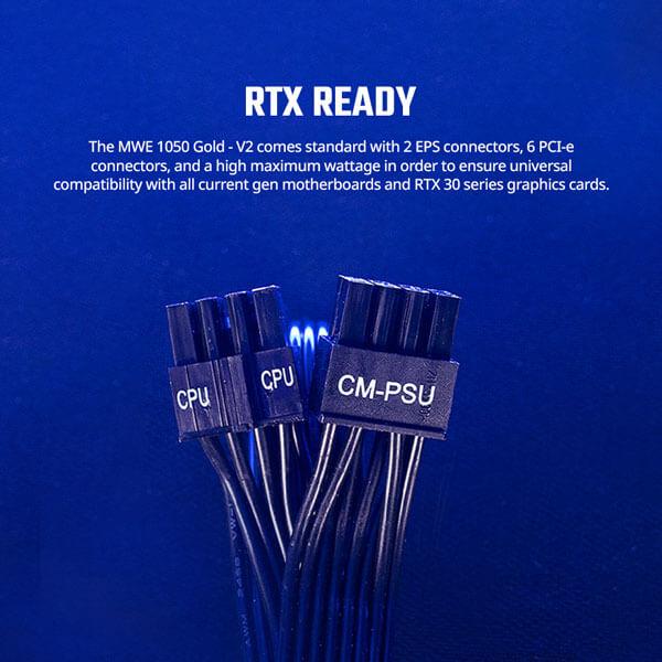 Cooler Master MWE 1050 V2 ATX3.0 1050 Watt 80 Plus Gold SMPS