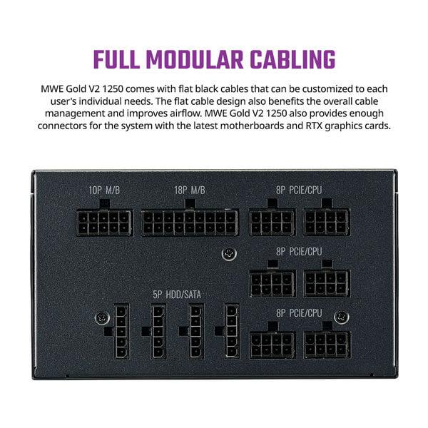 Cooler Master MWE 1250 V2 ATX3.0 1250 Watt 80 Plus Gold SMPS