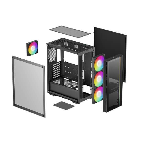 DeepCool Matrexx 55 V4 C ARGB (ATX) Mid Tower Cabinet (Black)