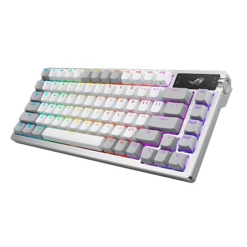ASUS ROG AZOTH White Gaming Keyboard with NX Blue Mechanical Switches