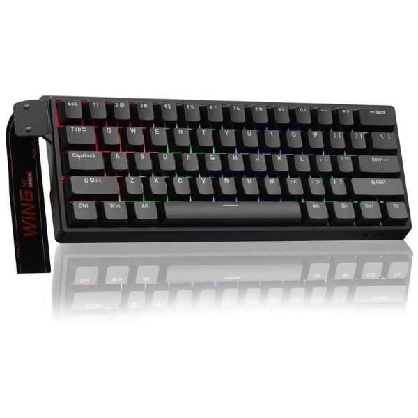 AULA WIN60 HE 60% RGB Mechanical Wired Gaming Keyboard | Hall Effect Magnetic Switches For PC/Mac | Black – Graywood Magnetic Switch (WIN60BW)