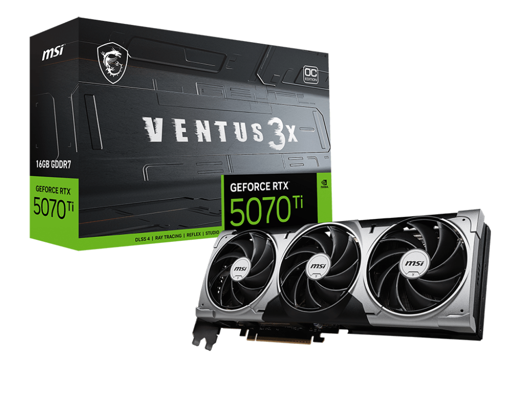 MSI GeForce RTX 5070 Ti Ventus 3X OC 16GB GDDR7 Graphics Card