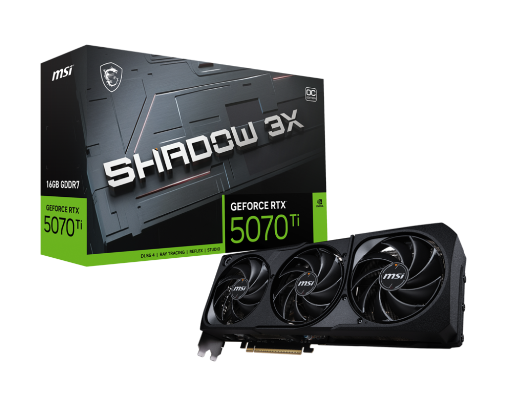 MSI GeForce RTX 5070 Ti Shadow 3X OC 16GB GDDR7 Graphic Card
