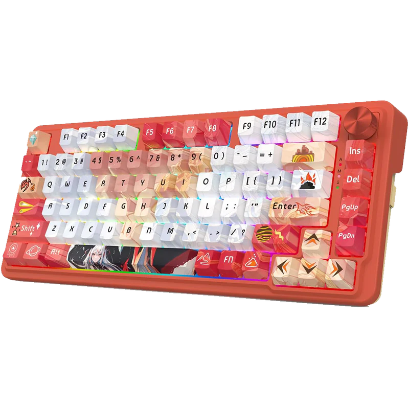 Ucal Pro K673 Pro - 75% Wired+2.4Ghz+BT Mechanical Keyboard Anime Theme (Custom Hi-fi Linear Switch)
