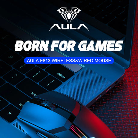 Aula F813 RGB Backlight With 7 Keys Wired & Wireless Gaming Mouse (F813)
