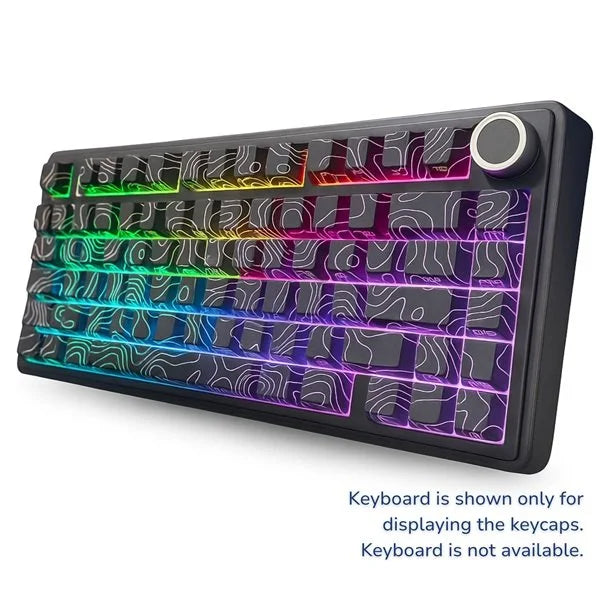 Black Contour Sublimation Keycaps 80 Qty | Compatible With All Aula F75 Keyboard Series | Black Contour (BCK)