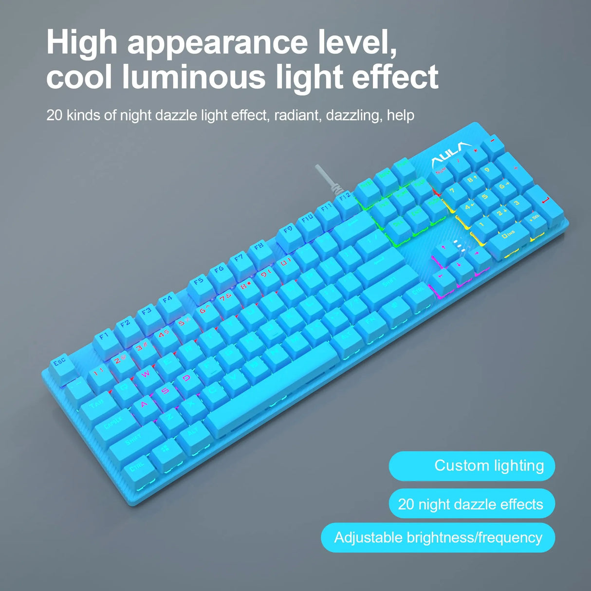 AULA S2022U Wired Mechanical Gaming Keyboard Blue