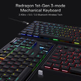 Horus K621 Pro TKL Wired+2.4Ghz+BT Mechanical Keyboard Black (Red Switch)