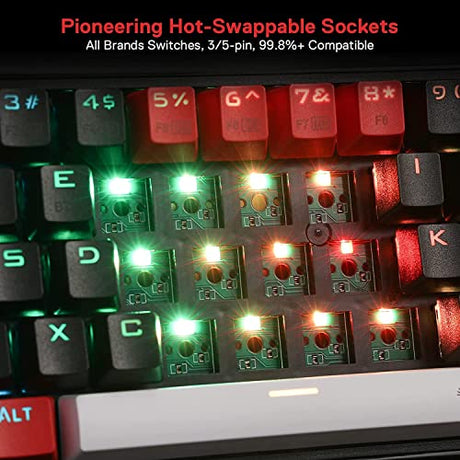Castor K631 Pro - 65% Bluetooth + 2.4Ghz Wireless + Wired RGB Mechanical Keyboard (Red Switch)