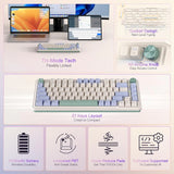 Redragon Ucal Pro K673 Pro - 65% Wired+2.4Ghz+Bluetooth Mechanical Keyboard Vintage Blue (Linear Red Switch)