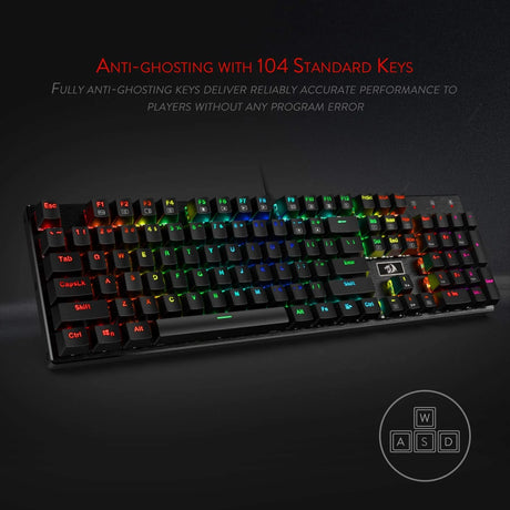 Devarajas K556 - 104 Keys Wired Mechanical Keyboard (Brown Switch)