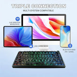 AULA F75 75% Wireless Trio Mode Mechanical Gaming Keyboard With Knob | Black Contour, Star-Vector (Seiya) Switch (F75BCS)
