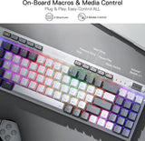 Magicwand Se K655 75% Wired Mechanical Keyboard White and Grey (Quiet Linear Red Switch)