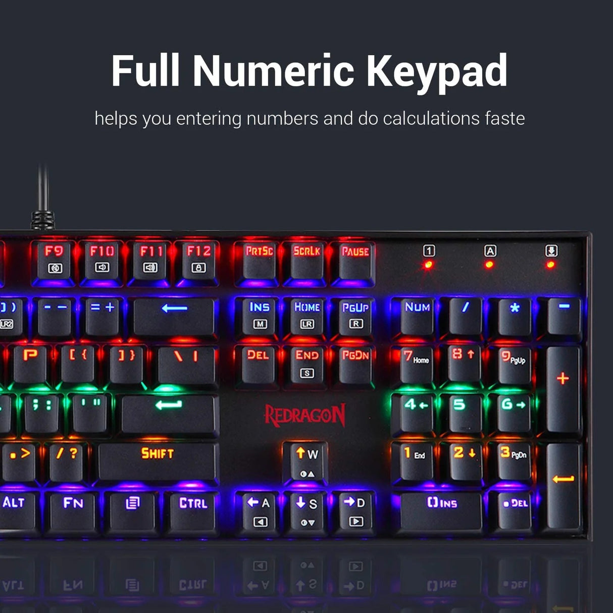 Vara K551 - 104 Wired Mechnical Keybaord Rainbow Black (Red Switch)