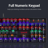 Vara K551 - 104 Wired Mechnical Keybaord Rainbow Black (Red Switch)