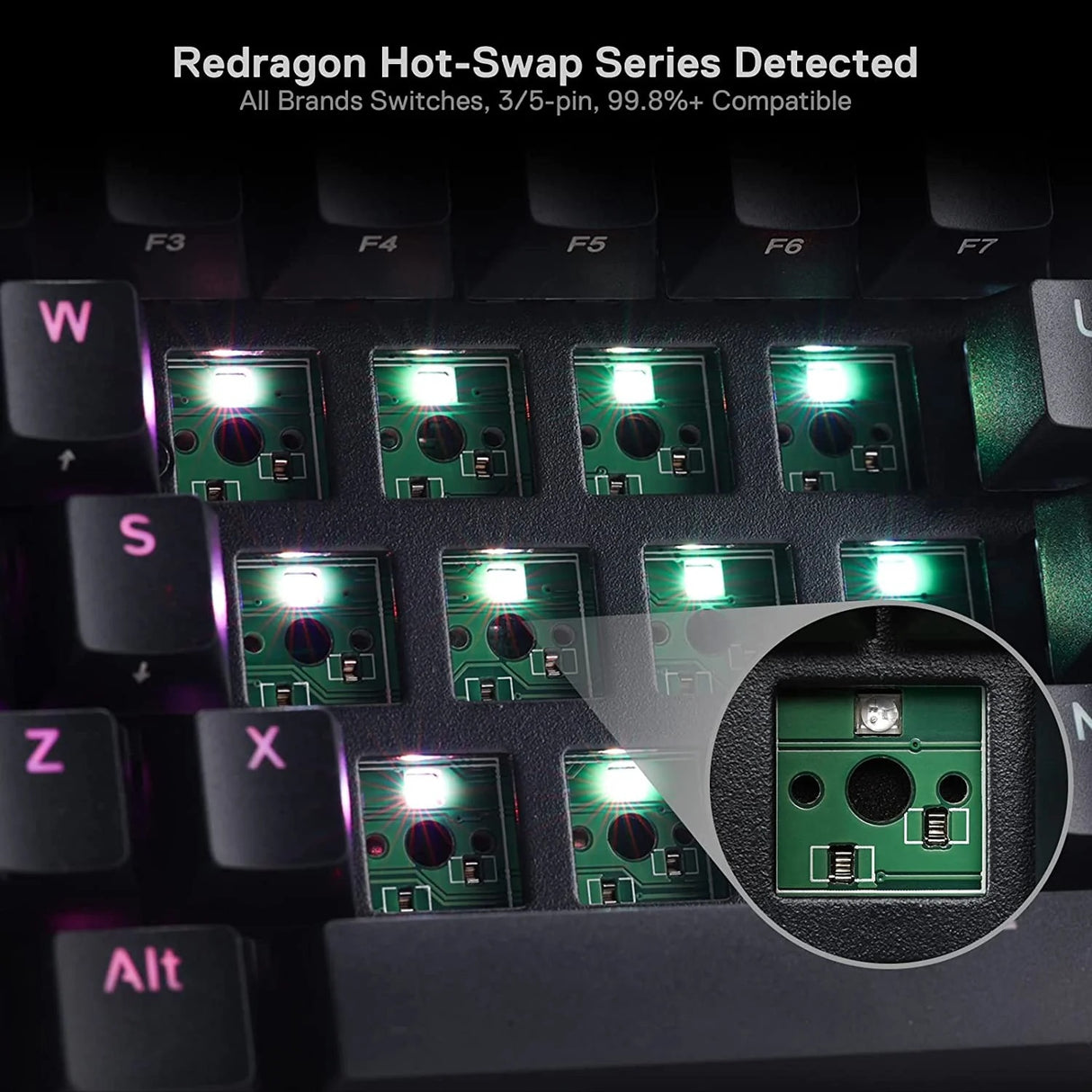 Draconic Pro K530 Pro - 60% Bluetooth+24.Ghz+wired Mechanical Keyboard (Red Switch)