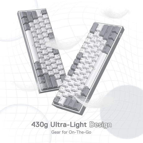 Fizz K617 -  60% Wired Mechanical Keyboard White and Grey (Red Switches)