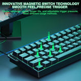 AULA WIN60 HE 60% RGB Mechanical Wired Gaming Keyboard | Hall Effect Magnetic Switches For PC/Mac | Black – Graywood Magnetic Switch (WIN60BW)