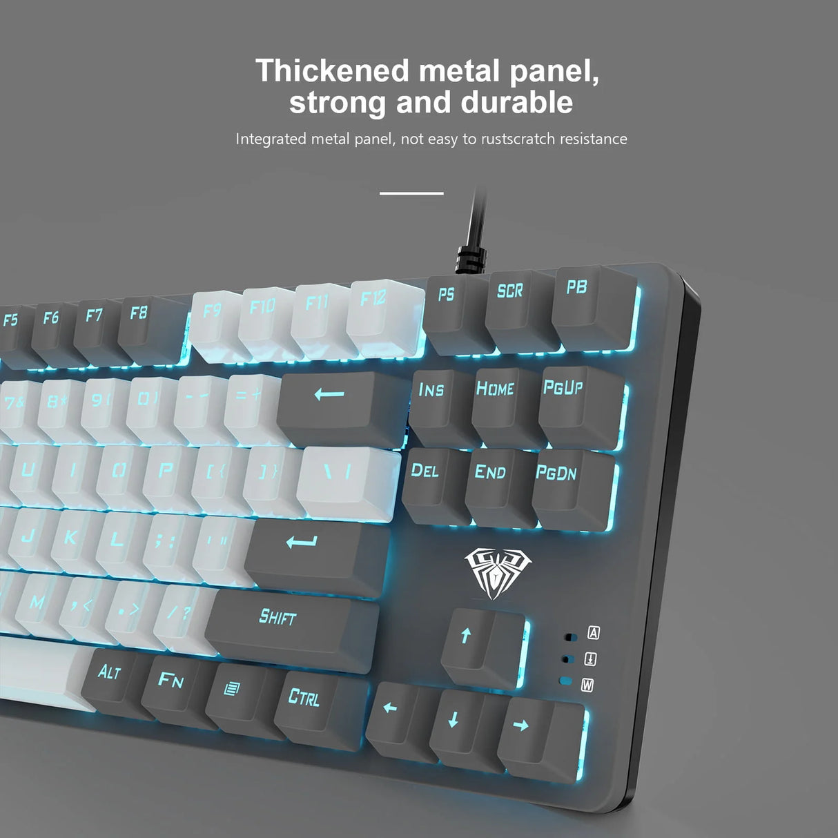 AULA Wired Mechanical Gaming Keyboard F3287 – Grey White