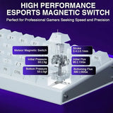 AULA Hero 68HE 60% Side Printed PBT Keycaps Wired Gaming Keyboard | White Side Engraved Keycaps – Meteor Magnetic Switch (HERO68WM)