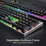Dharma Pro K556 Pro - 104 Keys Bluetooth+2.4Ghz+wired Mechanical Keyboard (Quiet Linear Red Switch)